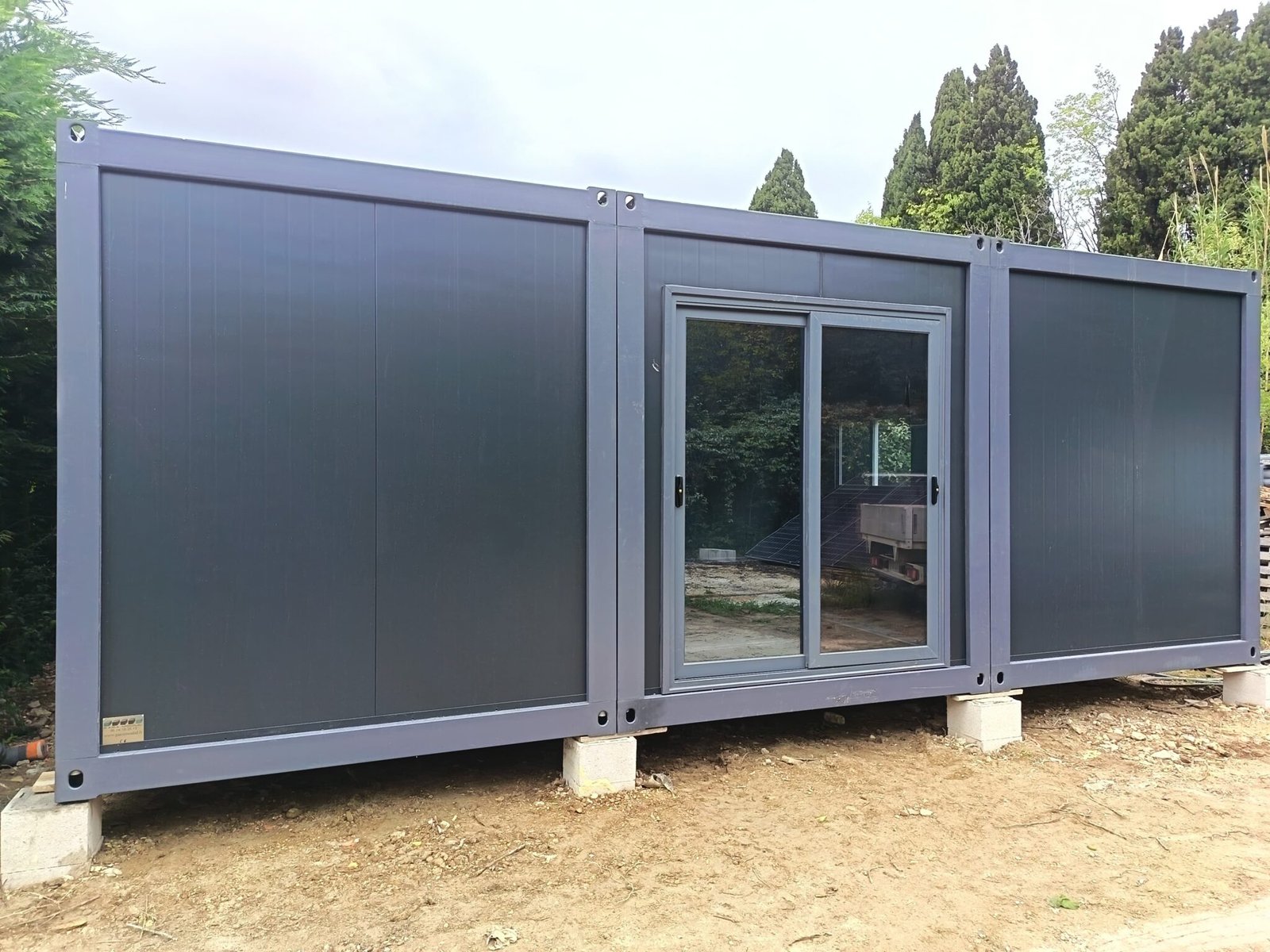 Salle triple bureaux 3 modules Confort 6m avec baie coulissante à Lançon-de-Provence